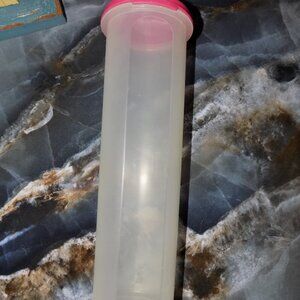 Tupperware Modular Mates Sheer Container 1661-6 W/Pink Lid 4 3/4 Cup Spaghetti